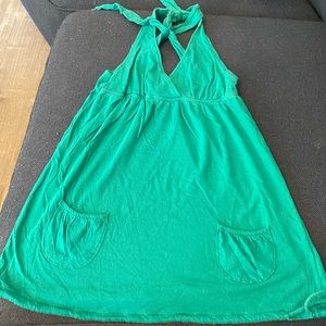 American Eagle Halter Type Top with drawstring hem. Front pockets. Green. S/P